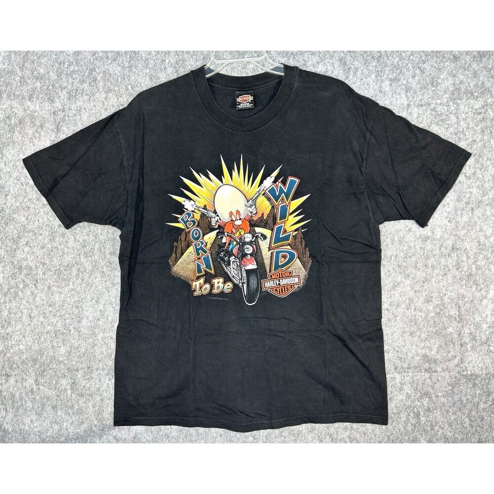 VTG Harley Davidson Shirt Looney Toons Yosemite Sam Born To Be Wild Size XL 2000